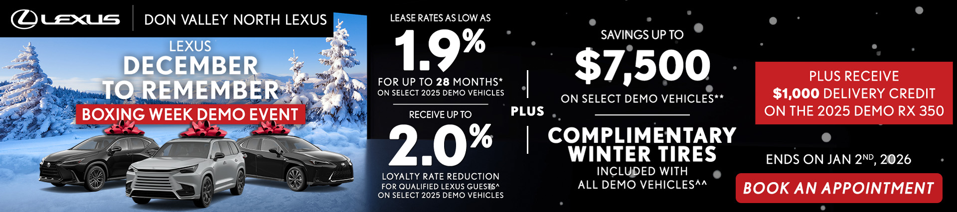 Boxing Week Demo Sale at Don Valley North Lexus