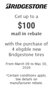 tire rebates bridgestone