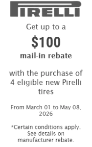 tire rebates pirelli
