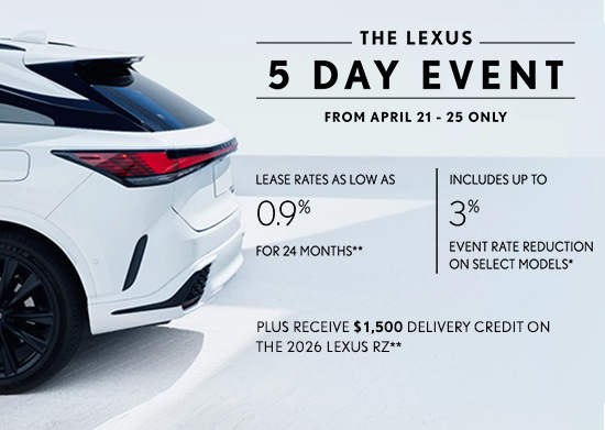 RSVP to the Lexus 5 Day Event